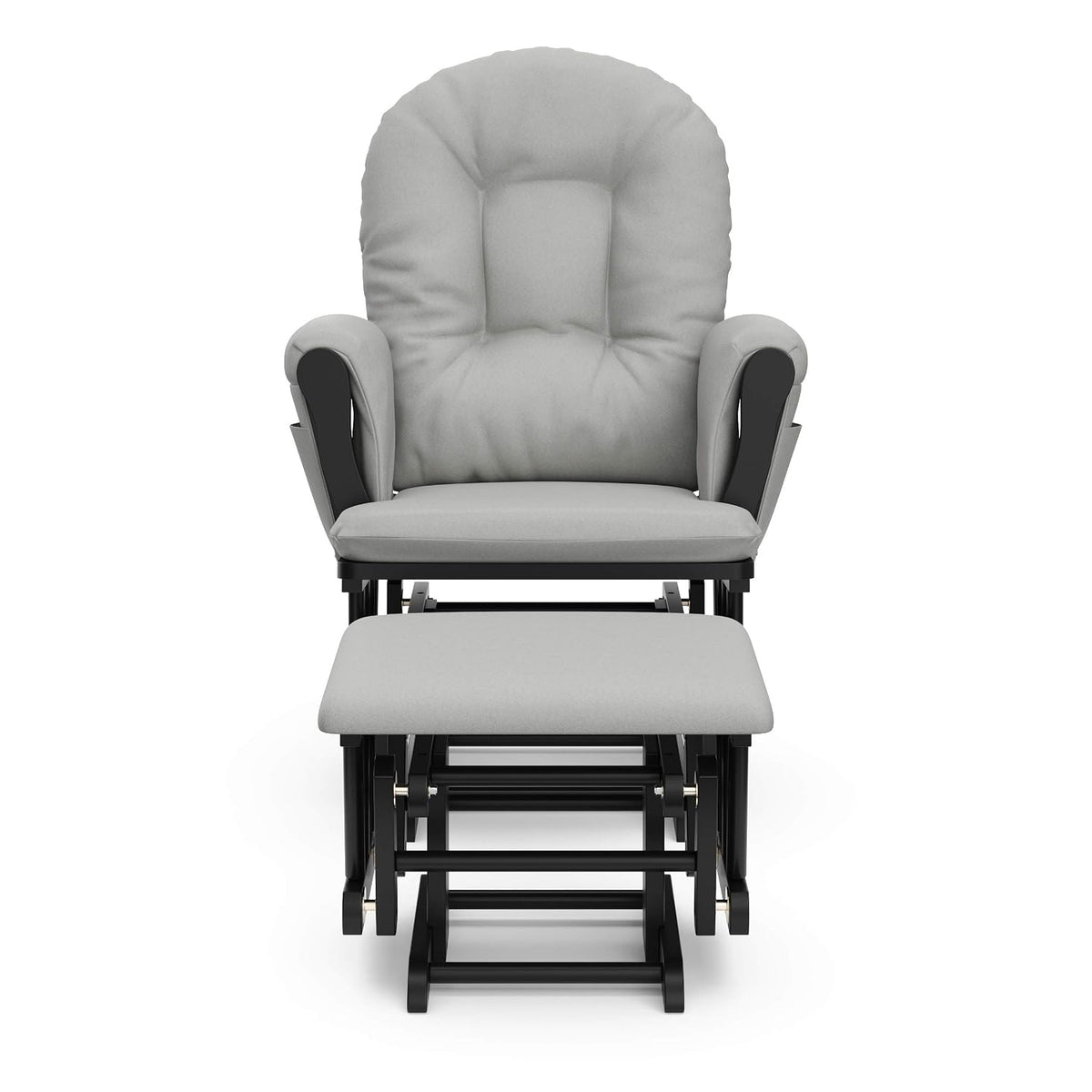 Premium Hoop Glider & Ottoman, Espresso/Gray Swirl - Colors A