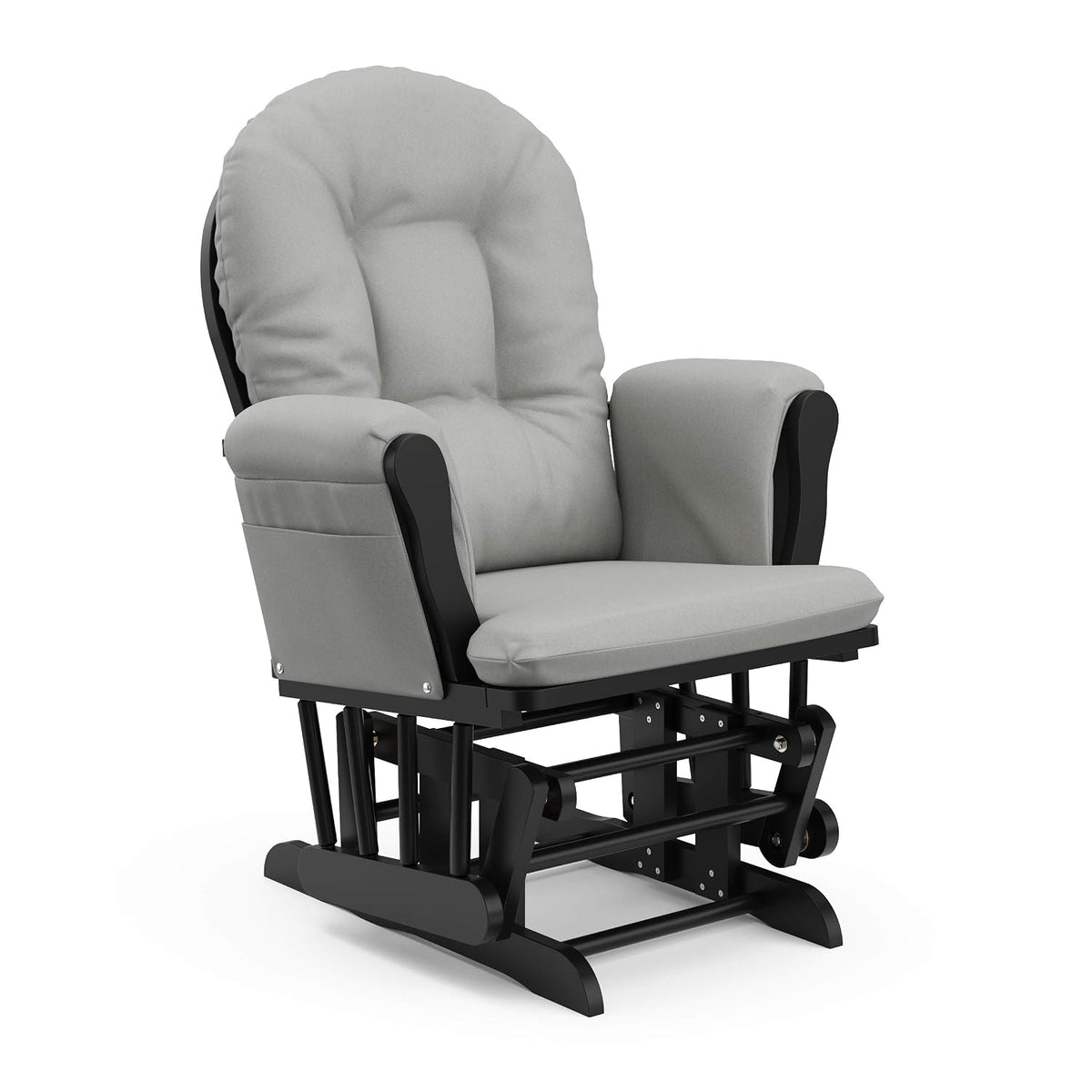 Premium Hoop Glider & Ottoman, Espresso/Gray Swirl - Colors A