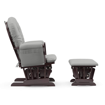 Premium Hoop Glider & Ottoman, Espresso/Gray Swirl - Colors A