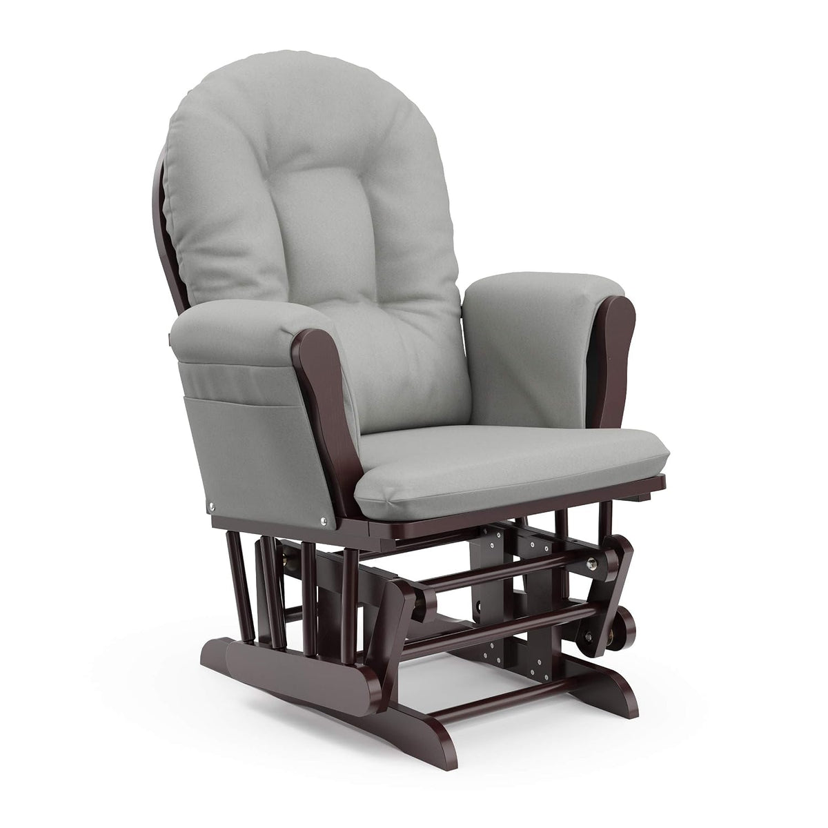 Premium Hoop Glider & Ottoman, Espresso/Gray Swirl - Colors A