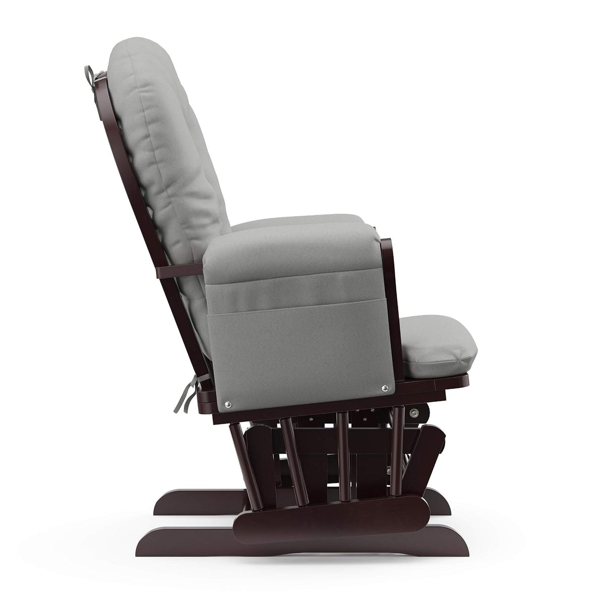 Premium Hoop Glider & Ottoman, Espresso/Gray Swirl - Colors A