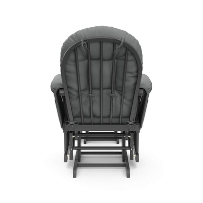 Premium Hoop Glider & Ottoman, Espresso/Gray Swirl - Colors A