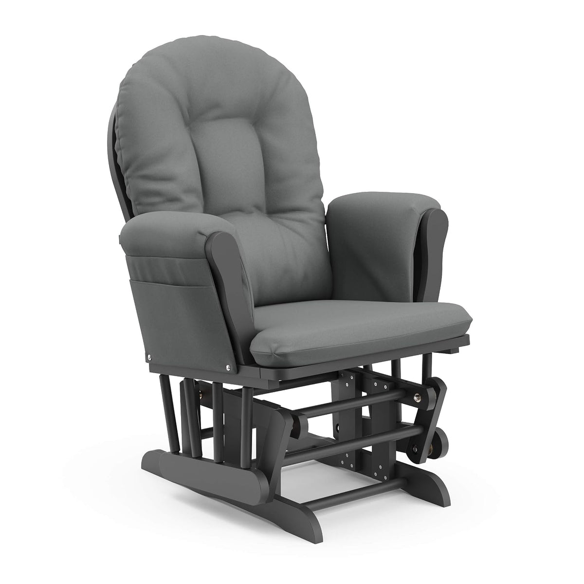 Premium Hoop Glider & Ottoman, Espresso/Gray Swirl - Colors A