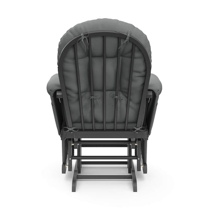 Premium Hoop Glider & Ottoman, Espresso/Gray Swirl - Colors A