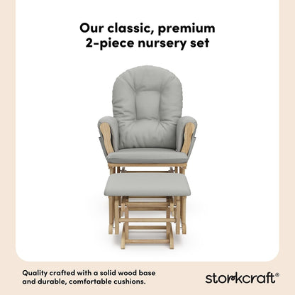 Premium Hoop Glider & Ottoman, Espresso/Gray Swirl - Colors A