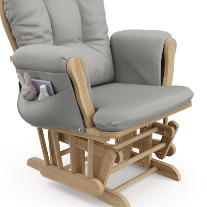 Premium Hoop Glider & Ottoman, Espresso/Gray Swirl - Colors A