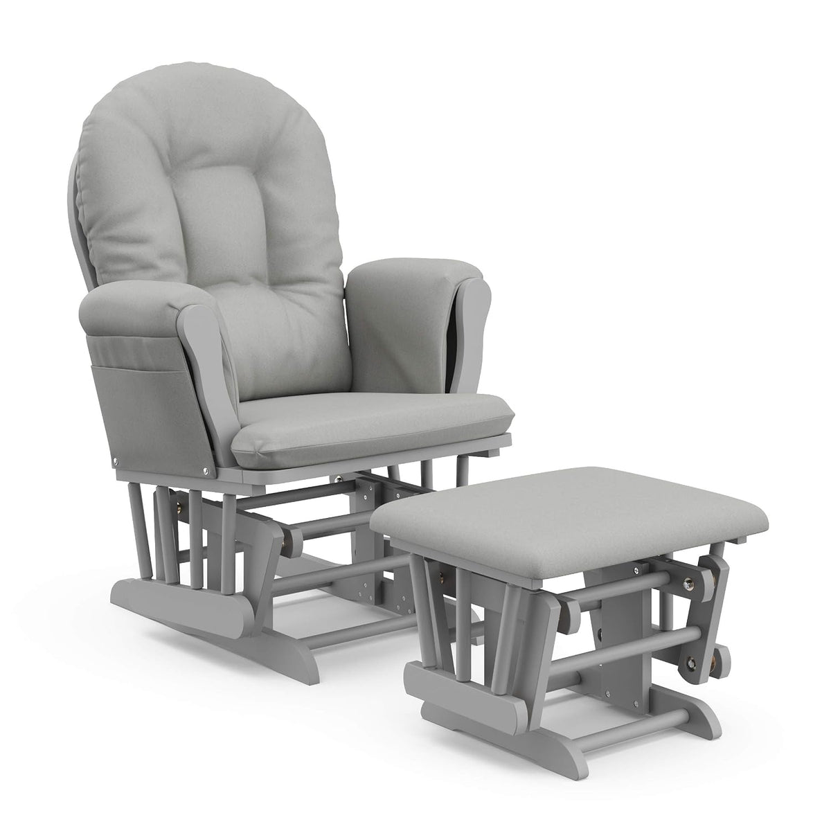 Premium Hoop Glider & Ottoman, Espresso/Gray Swirl - Colors A