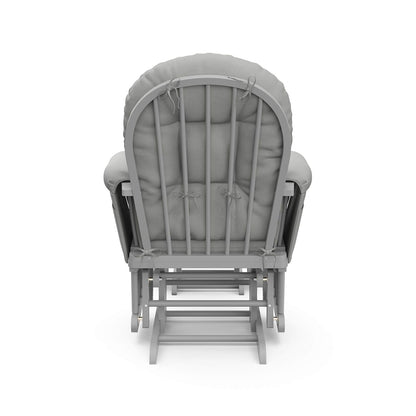 Premium Hoop Glider & Ottoman, Espresso/Gray Swirl - Colors A