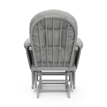 Premium Hoop Glider & Ottoman, Espresso/Gray Swirl - Colors A