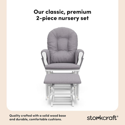 Premium Hoop Glider & Ottoman, Espresso/Gray Swirl - Colors A
