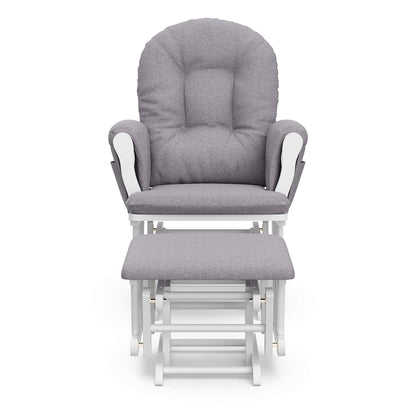 Premium Hoop Glider & Ottoman, Espresso/Gray Swirl - Colors A