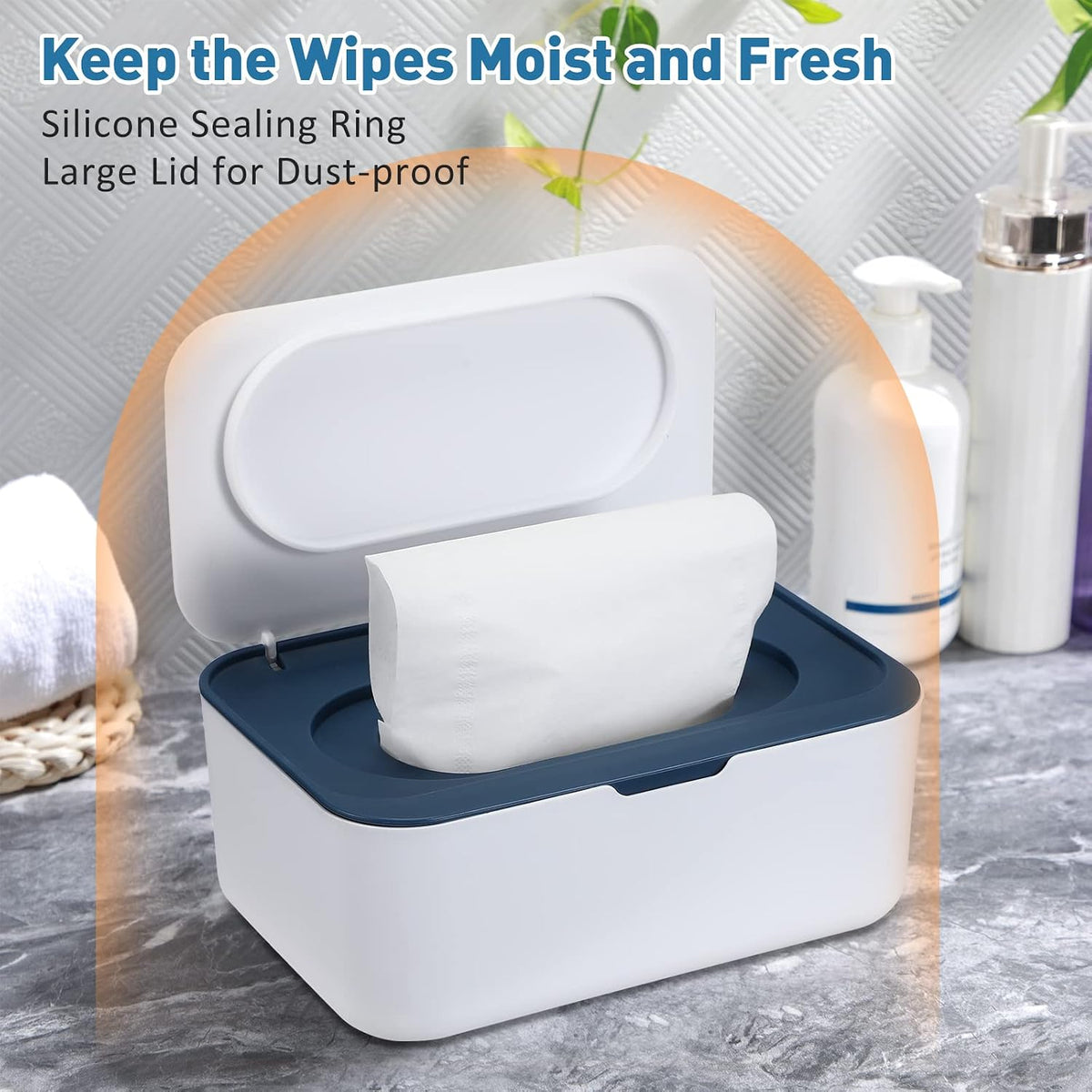 6 Pack Baby Wipes Dispenser with Lid Holde, Dark Gray