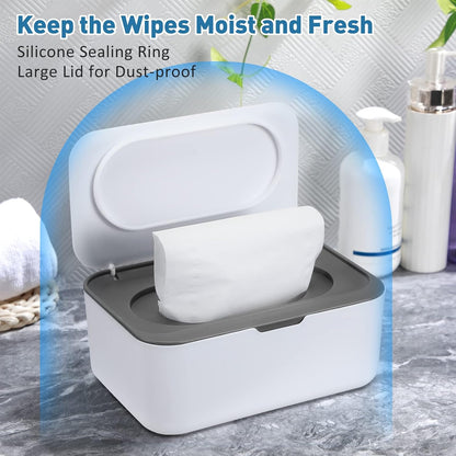 6 Pack Baby Wipes Dispenser with Lid Holde, Dark Gray