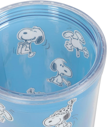 Snoopy 70th Anniversary 23.6 OZ Double Wall Tumbler Set W/Lids and Straws