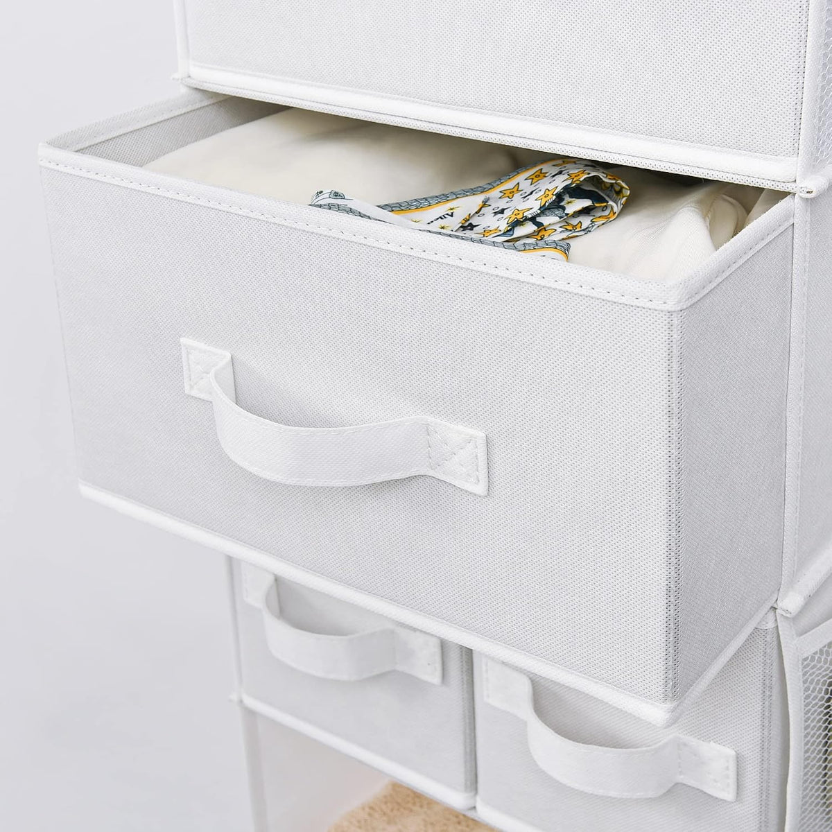 Hanging Closet Organizer, 5 Drawers, 6 Shelves, 6 Pockets, Gray