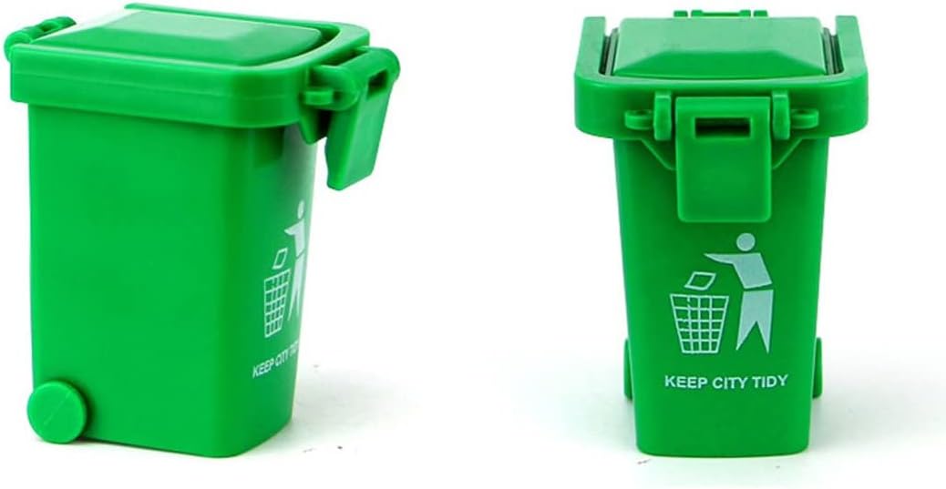 Kids Push Toy Vehicles Garbage Truck's Trash Cans Toys Mini Curbside Vehicle Garbage Bin