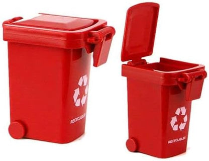 Kids Push Toy Vehicles Garbage Truck's Trash Cans Toys Mini Curbside Vehicle Garbage Bin