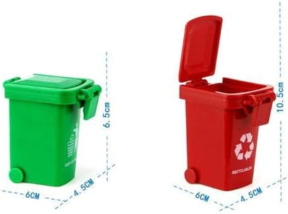 Kids Push Toy Vehicles Garbage Truck's Trash Cans Toys Mini Curbside Vehicle Garbage Bin