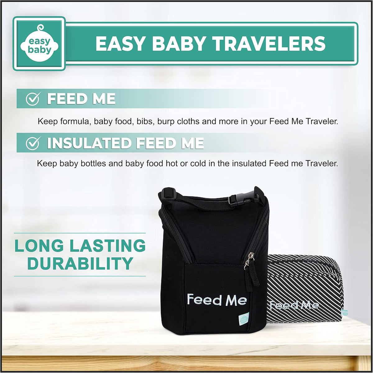 Diaper, Bottle, and Supplies - Organizer Pouches and Changing Pad - Change, Feed, Dress, and Clean Me (8 Pack Laguna) | Organizing Packing Tote Cubes for Baby Items