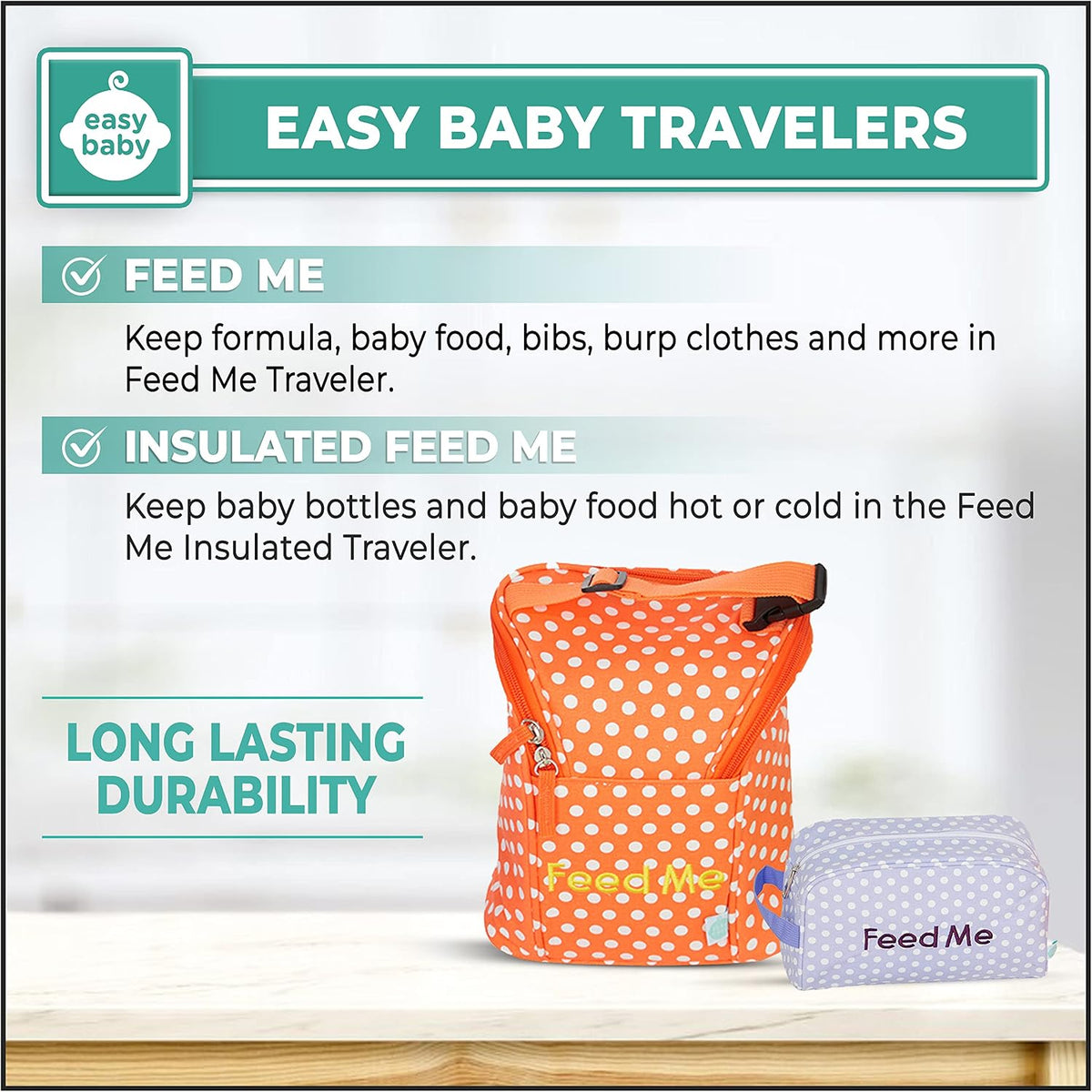 Diaper, Bottle, and Supplies - Organizer Pouches and Changing Pad - Change, Feed, Dress, and Clean Me (8 Pack Laguna) | Organizing Packing Tote Cubes for Baby Items