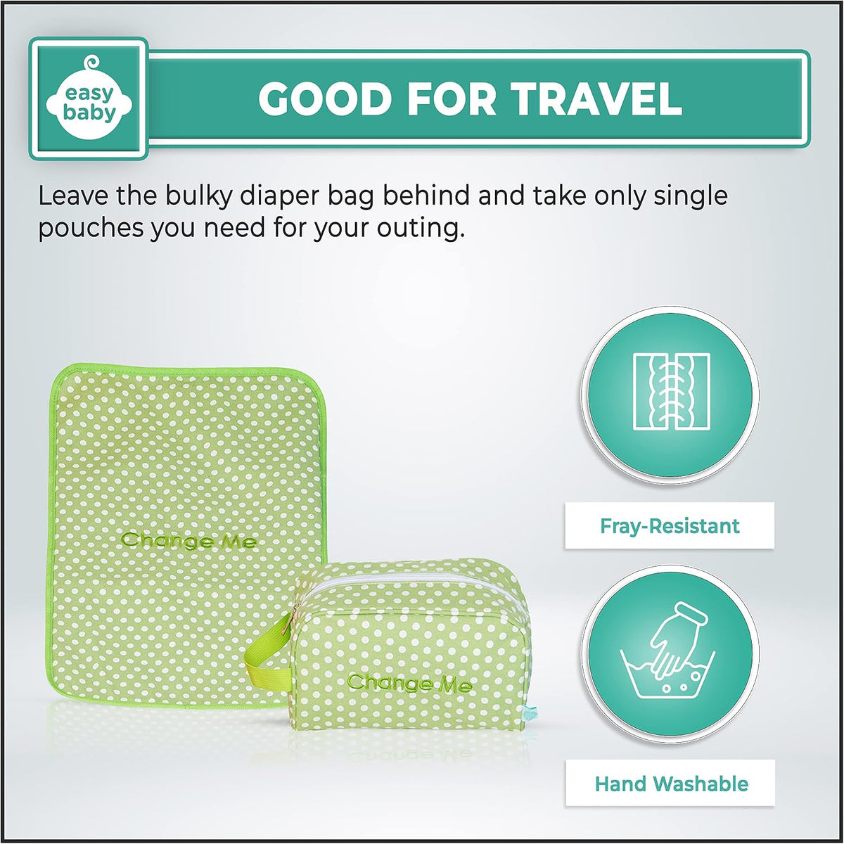 Diaper, Bottle, and Supplies - Organizer Pouches and Changing Pad - Change, Feed, Dress, and Clean Me (8 Pack Laguna) | Organizing Packing Tote Cubes for Baby Items