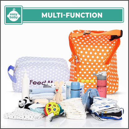 Diaper, Bottle, and Supplies - Organizer Pouches and Changing Pad - Change, Feed, Dress, and Clean Me (8 Pack Laguna) | Organizing Packing Tote Cubes for Baby Items