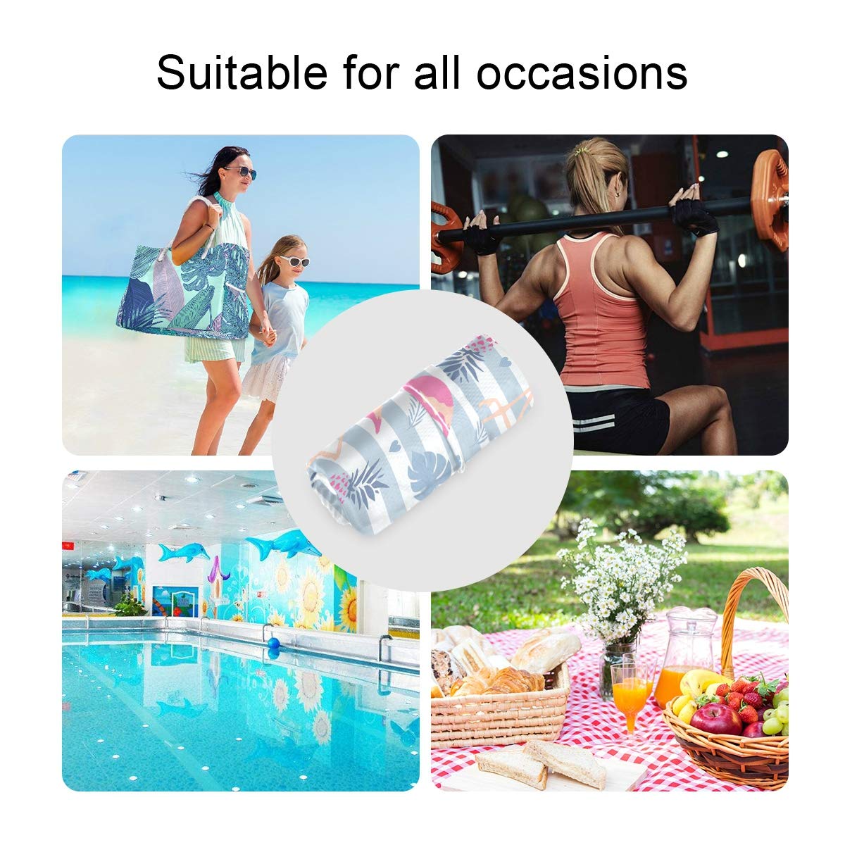 2pcs Flamingo Wet Dry Bag Waterproof Reusable Baby Cloth Diaper Wet Dry Organizer with Two Zippered Pockets for Travel, Beach, Pool, Stroller, Diapers, Dirty Gym Clothes, Wet Swimsuits