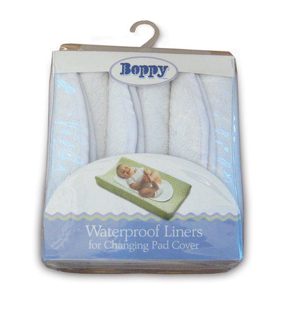 Boppy Changing Pad Liners, 3 Pack, Waterproof Terrycloth, Machine Washable
