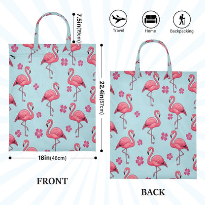 Flamingos Flowers Waterproof Travel Laundry Bag Easy Care 2 Packs