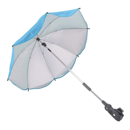 Baby Stroller Parasol, 14in Universal Umbrella with Clamp, 360 Degree Adjustable Stroller Sun Shade, Umbrella for Trolley, Bike, Wheelchair, Beach Chair (1#)