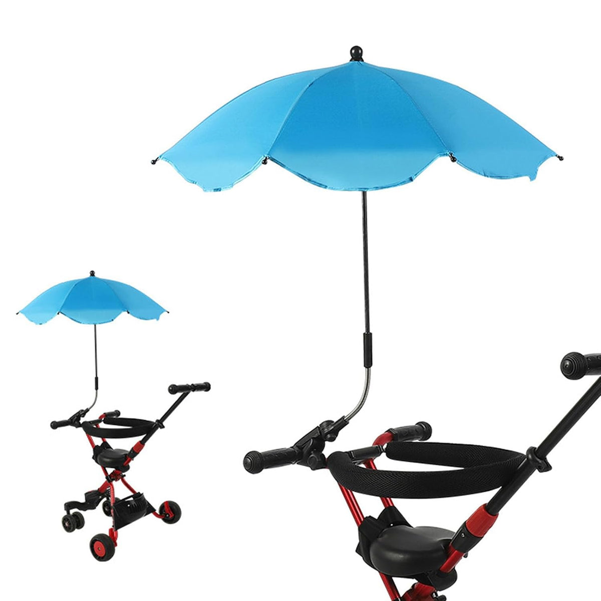 Baby Stroller Parasol, 14in Universal Umbrella with Clamp, 360 Degree Adjustable Stroller Sun Shade, Umbrella for Trolley, Bike, Wheelchair, Beach Chair (1#)