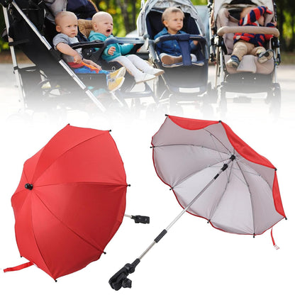 Baby Stroller Parasol, 14in Universal Umbrella with Clamp, 360 Degree Adjustable Stroller Sun Shade, Umbrella for Trolley, Bike, Wheelchair, Beach Chair (1#)