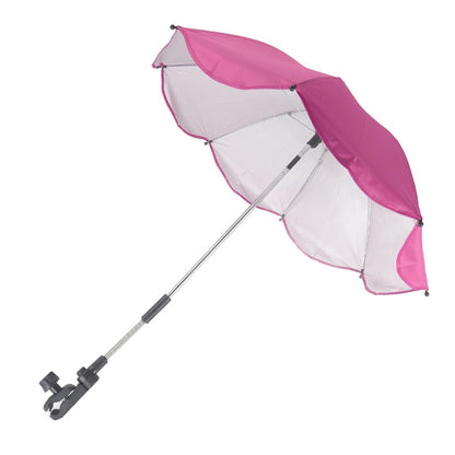 Baby Stroller Parasol, 14in Universal Umbrella with Clamp, 360 Degree Adjustable Stroller Sun Shade, Umbrella for Trolley, Bike, Wheelchair, Beach Chair (1#)