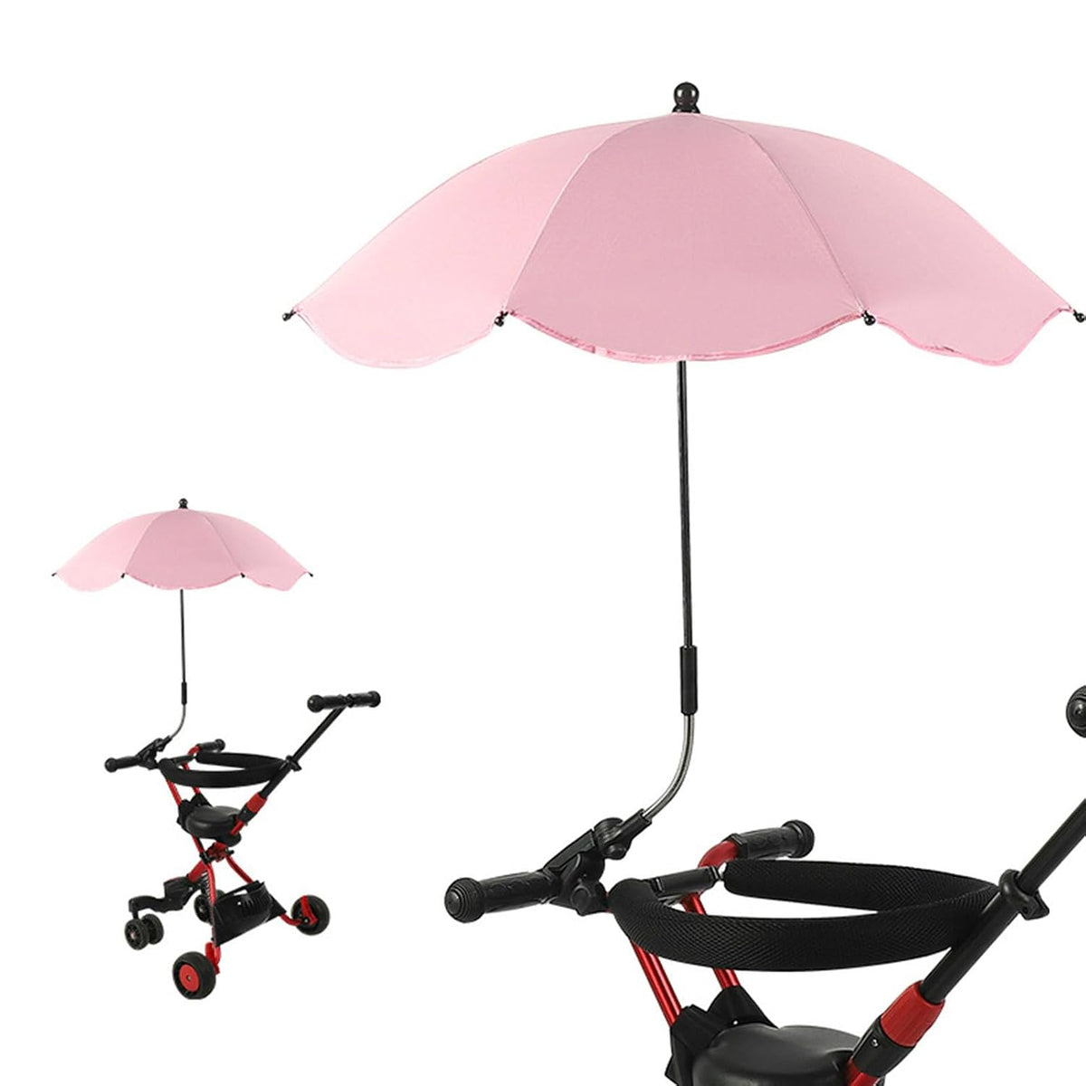 Baby Stroller Parasol, 14in Universal Umbrella with Clamp, 360 Degree Adjustable Stroller Sun Shade, Umbrella for Trolley, Bike, Wheelchair, Beach Chair (1#)