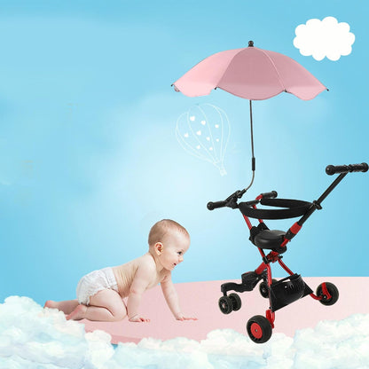 Baby Stroller Parasol, 14in Universal Umbrella with Clamp, 360 Degree Adjustable Stroller Sun Shade, Umbrella for Trolley, Bike, Wheelchair, Beach Chair (1#)