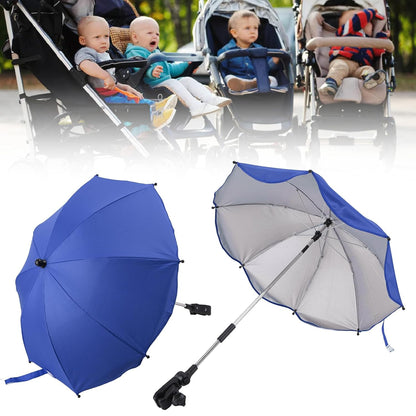 Baby Stroller Parasol, 14in Universal Umbrella with Clamp, 360 Degree Adjustable Stroller Sun Shade, Umbrella for Trolley, Bike, Wheelchair, Beach Chair (1#)