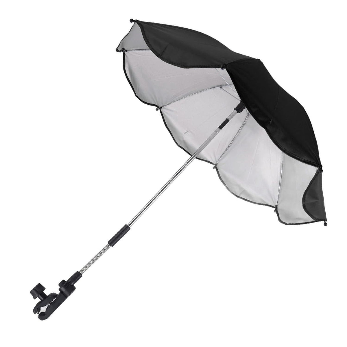 Baby Stroller Parasol, 14in Universal Umbrella with Clamp, 360 Degree Adjustable Stroller Sun Shade, Umbrella for Trolley, Bike, Wheelchair, Beach Chair (1#)