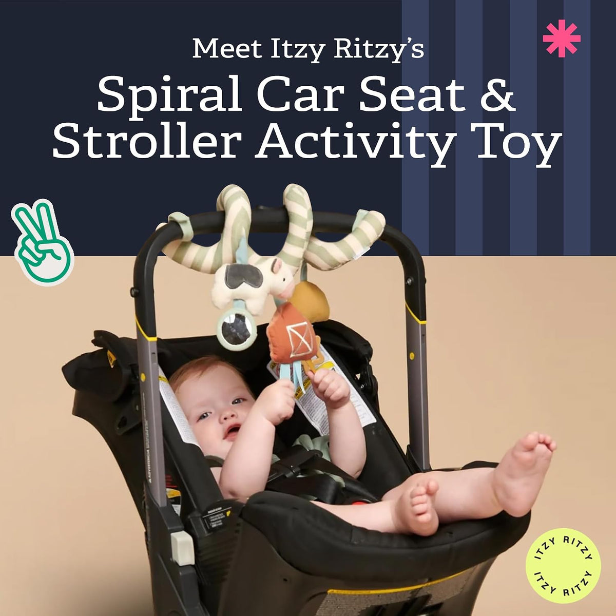 Spiral Car Seat & Stroller Activity Toy, 0 Months Up (Veggie)