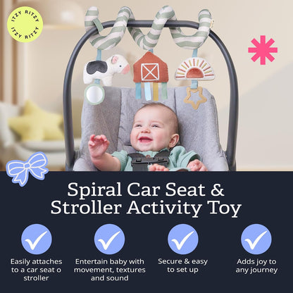 Spiral Car Seat & Stroller Activity Toy, 0 Months Up (Veggie)