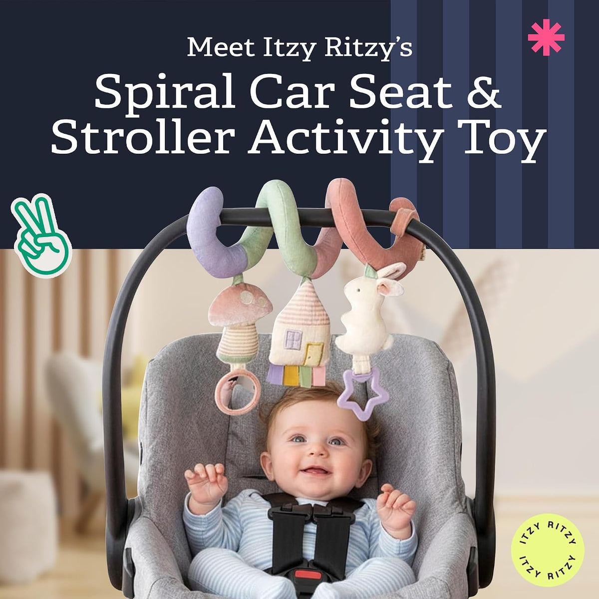 Spiral Car Seat & Stroller Activity Toy, 0 Months Up (Veggie)