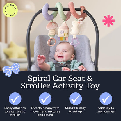 Spiral Car Seat & Stroller Activity Toy, 0 Months Up (Veggie)