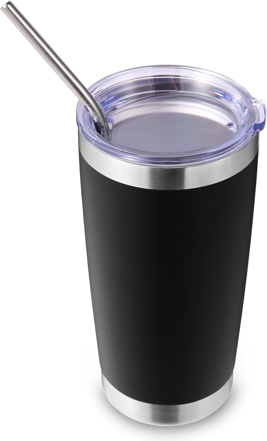 Volhoply 20oz Stainless Steel Tumbler with Lid and Straw,Double Wall Insulated Travel Iced Coffee Mug Fits Cup Holder,Powder Coated Cups for Hot and Cold Drinks,Gifts for Women Men（Purple Bule,1 Set）