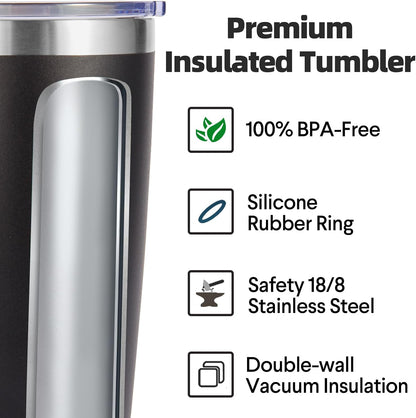 Volhoply 20oz Stainless Steel Tumbler with Lid and Straw,Double Wall Insulated Travel Iced Coffee Mug Fits Cup Holder,Powder Coated Cups for Hot and Cold Drinks,Gifts for Women Men（Purple Bule,1 Set）