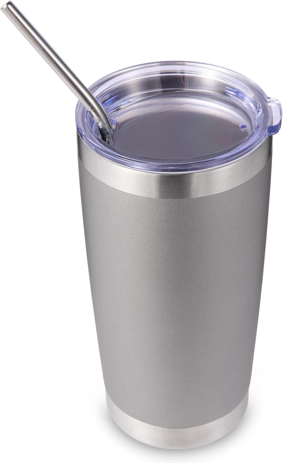 Volhoply 20oz Stainless Steel Tumbler with Lid and Straw,Double Wall Insulated Travel Iced Coffee Mug Fits Cup Holder,Powder Coated Cups for Hot and Cold Drinks,Gifts for Women Men（Purple Bule,1 Set）
