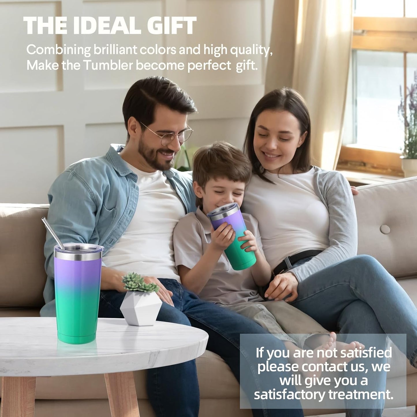 Volhoply 20oz Stainless Steel Tumbler with Lid and Straw,Double Wall Insulated Travel Iced Coffee Mug Fits Cup Holder,Powder Coated Cups for Hot and Cold Drinks,Gifts for Women Men（Purple Bule,1 Set）