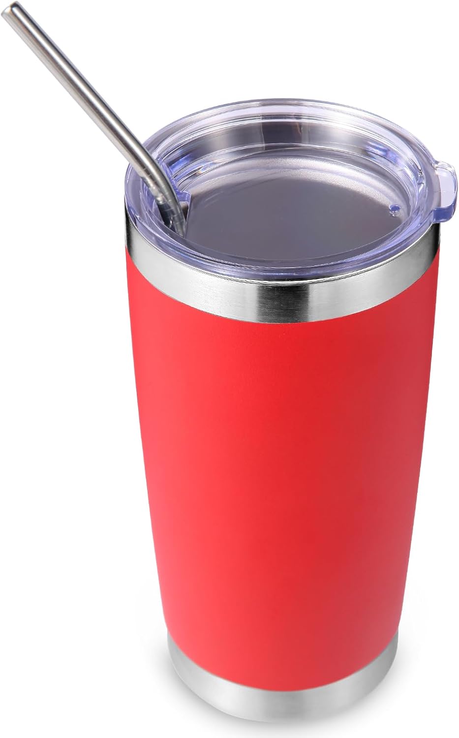 Volhoply 20oz Stainless Steel Tumbler with Lid and Straw,Double Wall Insulated Travel Iced Coffee Mug Fits Cup Holder,Powder Coated Cups for Hot and Cold Drinks,Gifts for Women Men（Purple Bule,1 Set）