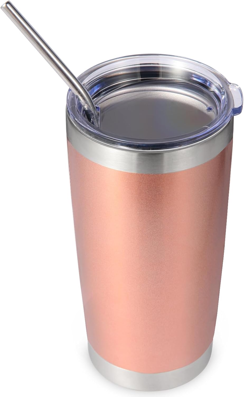 Volhoply 20oz Stainless Steel Tumbler with Lid and Straw,Double Wall Insulated Travel Iced Coffee Mug Fits Cup Holder,Powder Coated Cups for Hot and Cold Drinks,Gifts for Women Men（Purple Bule,1 Set）