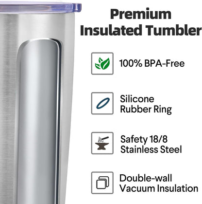 Volhoply 20oz Stainless Steel Tumbler with Lid and Straw,Double Wall Insulated Travel Iced Coffee Mug Fits Cup Holder,Powder Coated Cups for Hot and Cold Drinks,Gifts for Women Men（Purple Bule,1 Set）