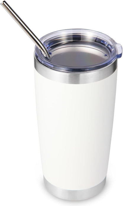 Volhoply 20oz Stainless Steel Tumbler with Lid and Straw,Double Wall Insulated Travel Iced Coffee Mug Fits Cup Holder,Powder Coated Cups for Hot and Cold Drinks,Gifts for Women Men（Purple Bule,1 Set）