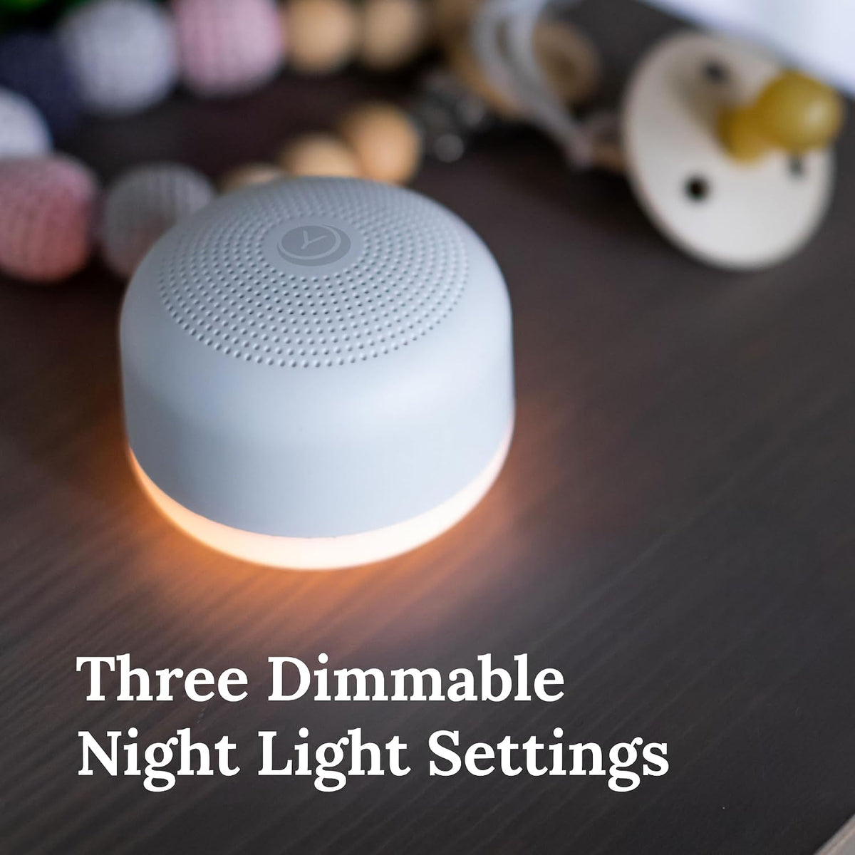 Travel Mini Portable White Noise Sound Machine, 6 Soothing Sounds, Volume Control, Dimmable Night Light, Sleep Therapy for Adults & Baby, USB Rechargeable, Lanyard Included